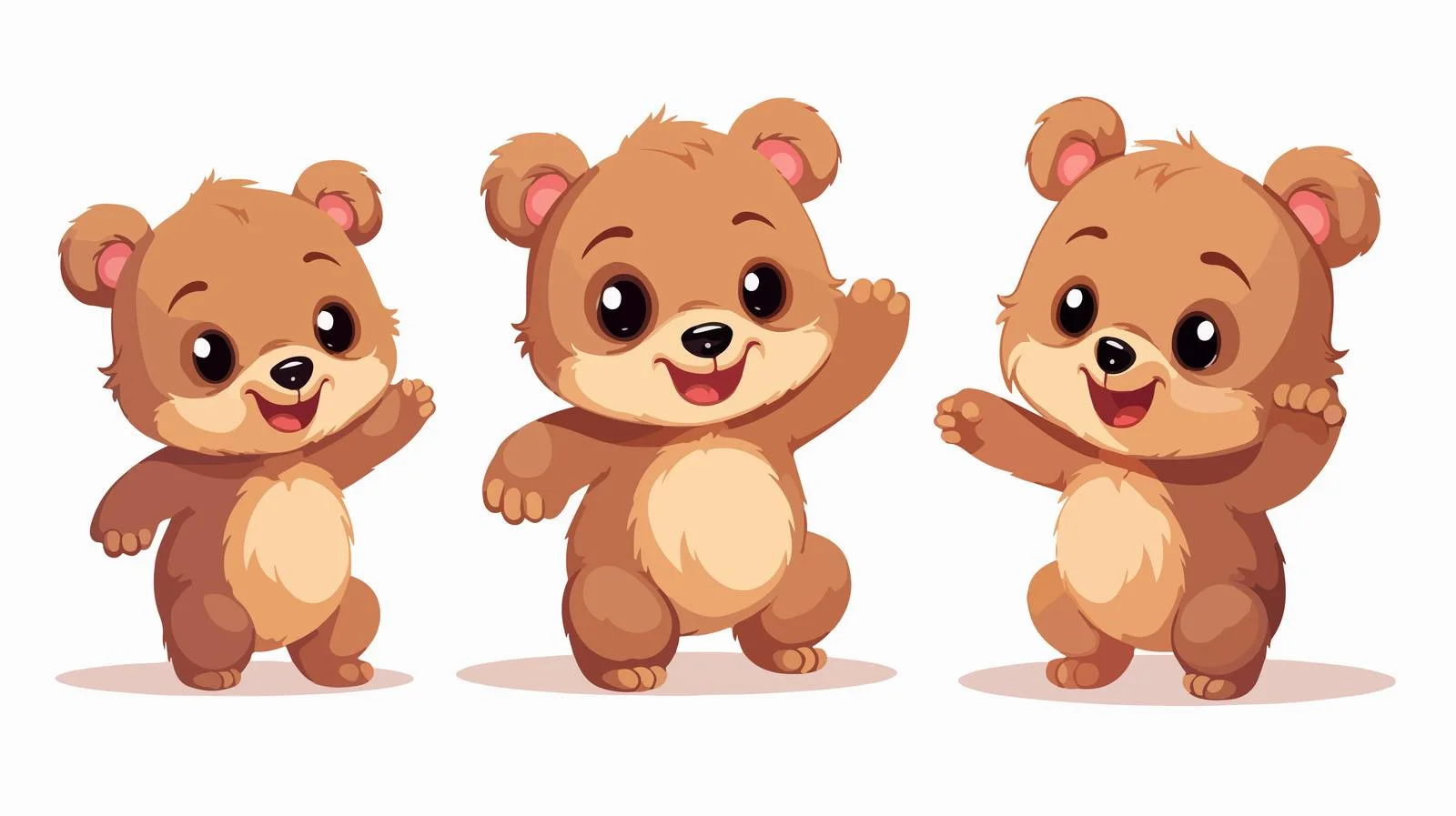 Joyful Bear Running and Waving Happily — free download from Dotvec