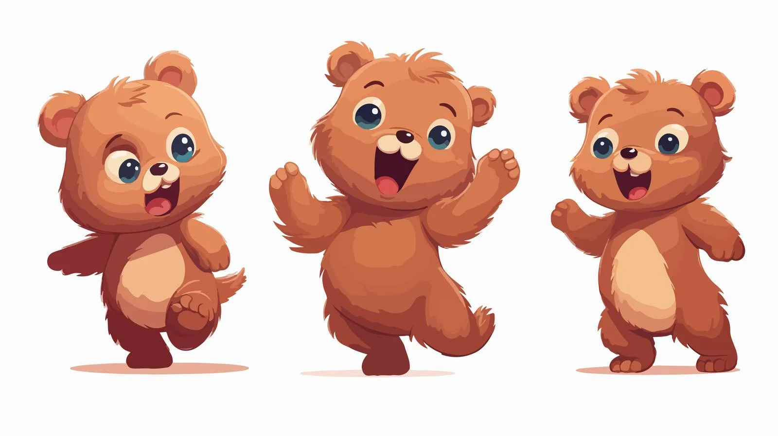 Happy Bear Greeting and Running Image — free download from Dotvec