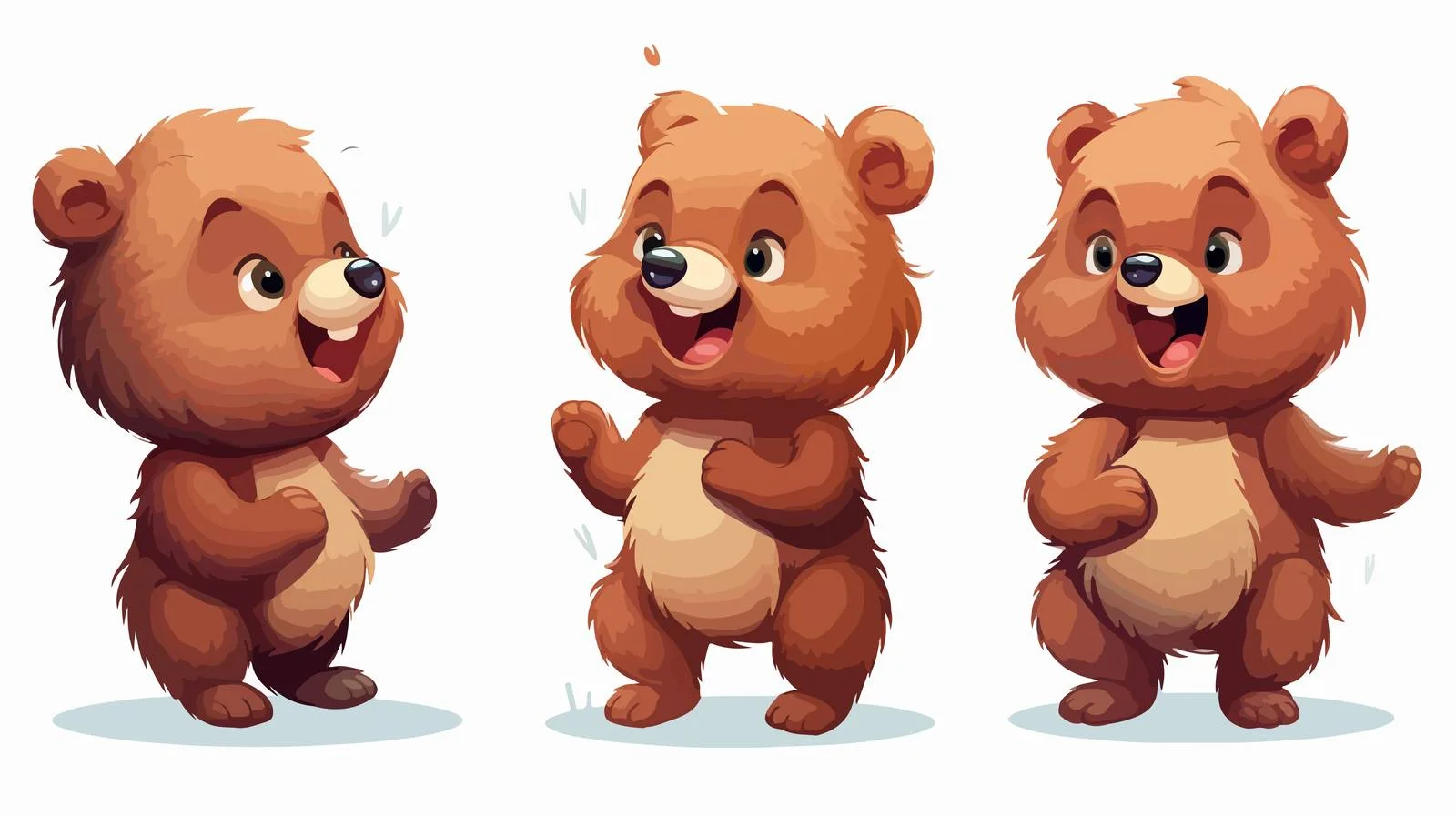 Joyful Little Bear Cartoon — free download from Dotvec
