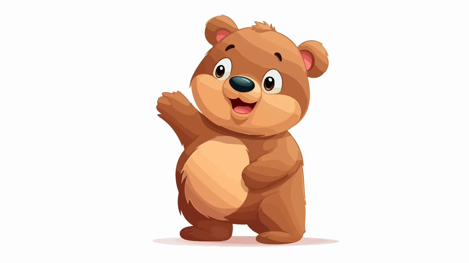Cheerful Bear Cartoon Illustration — free download from Dotvec