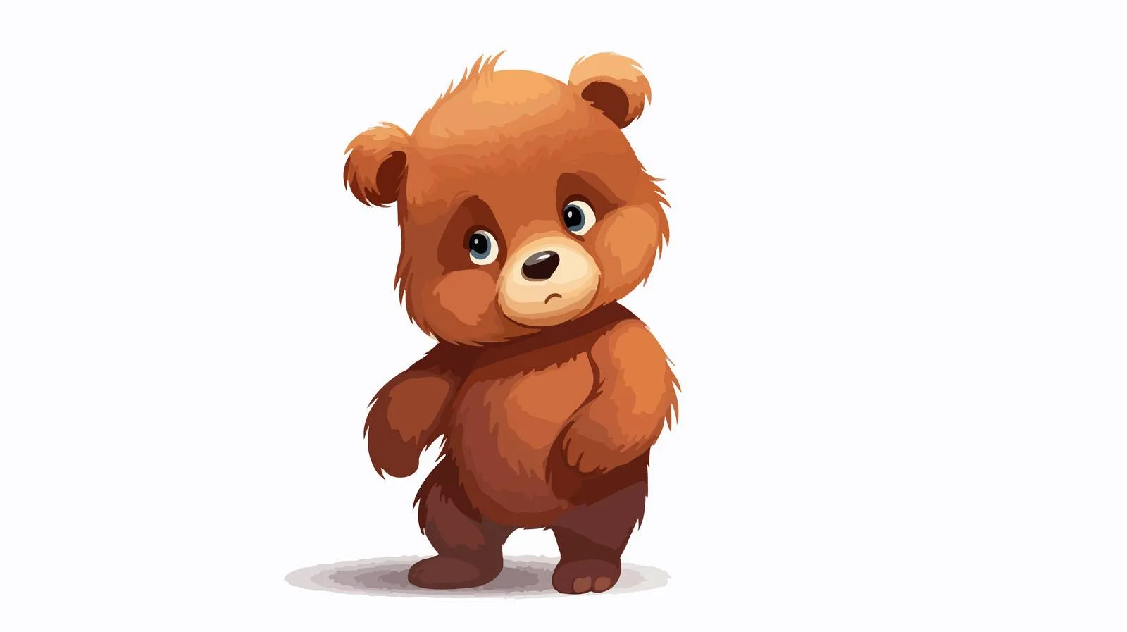 Lonely Little Bear Cartoony Illustration — free download from Dotvec