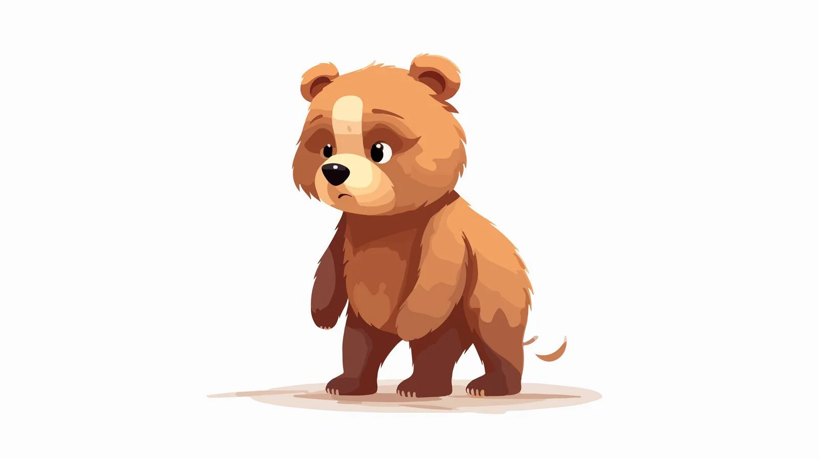 Lonely Bear Sad Cartoon Walk — free download from Dotvec