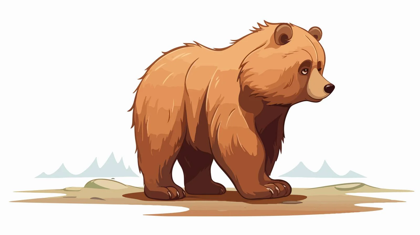 Lonely Little Bear Cartoon Illustration — free download from Dotvec