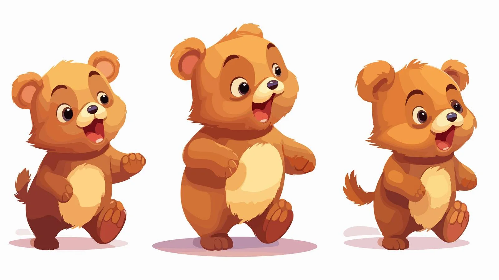 Cheerful Bear Cartoon Walking — free download from Dotvec
