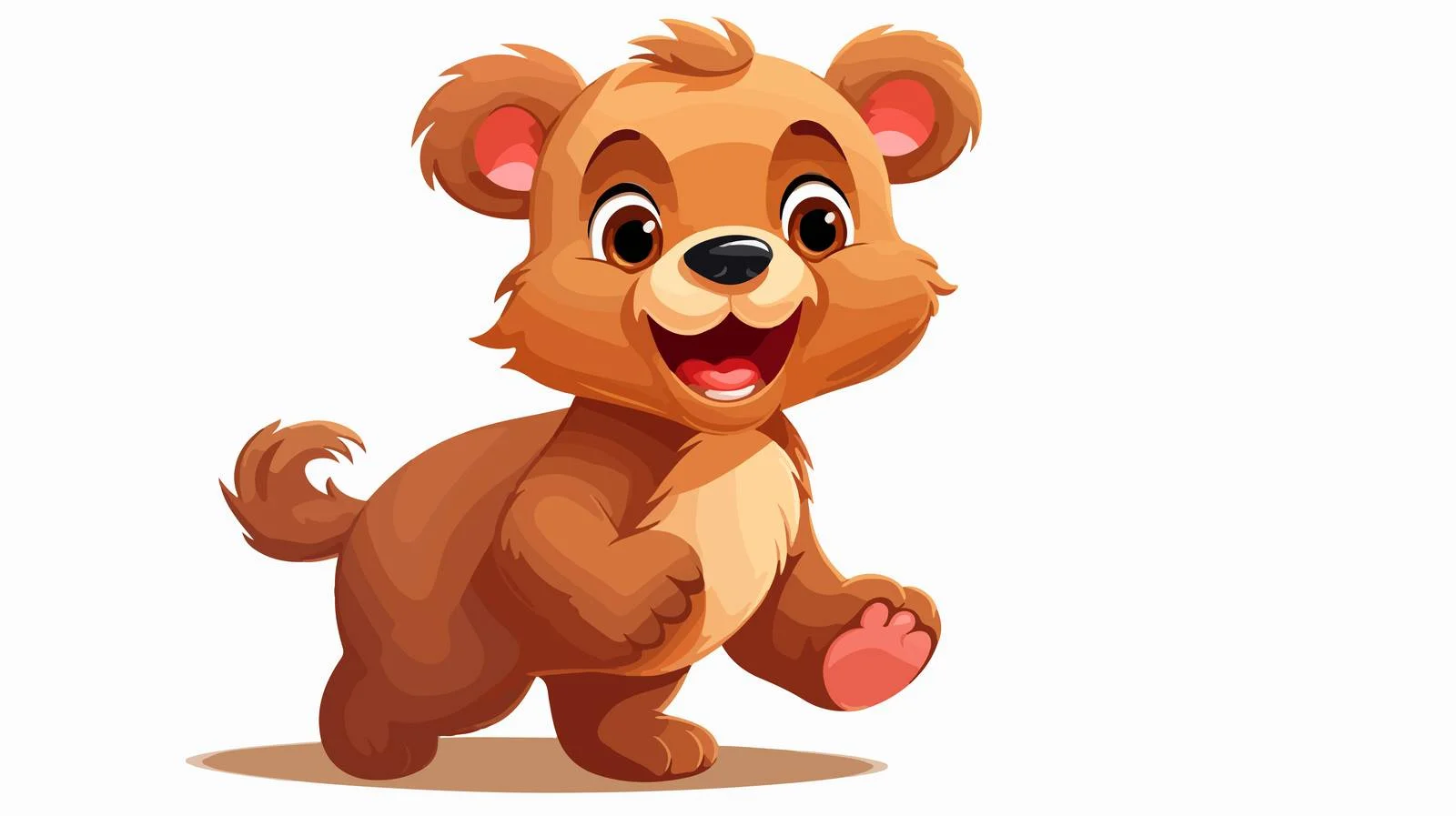 Cheerful Little Bear Walking Cartoon — free download from Dotvec