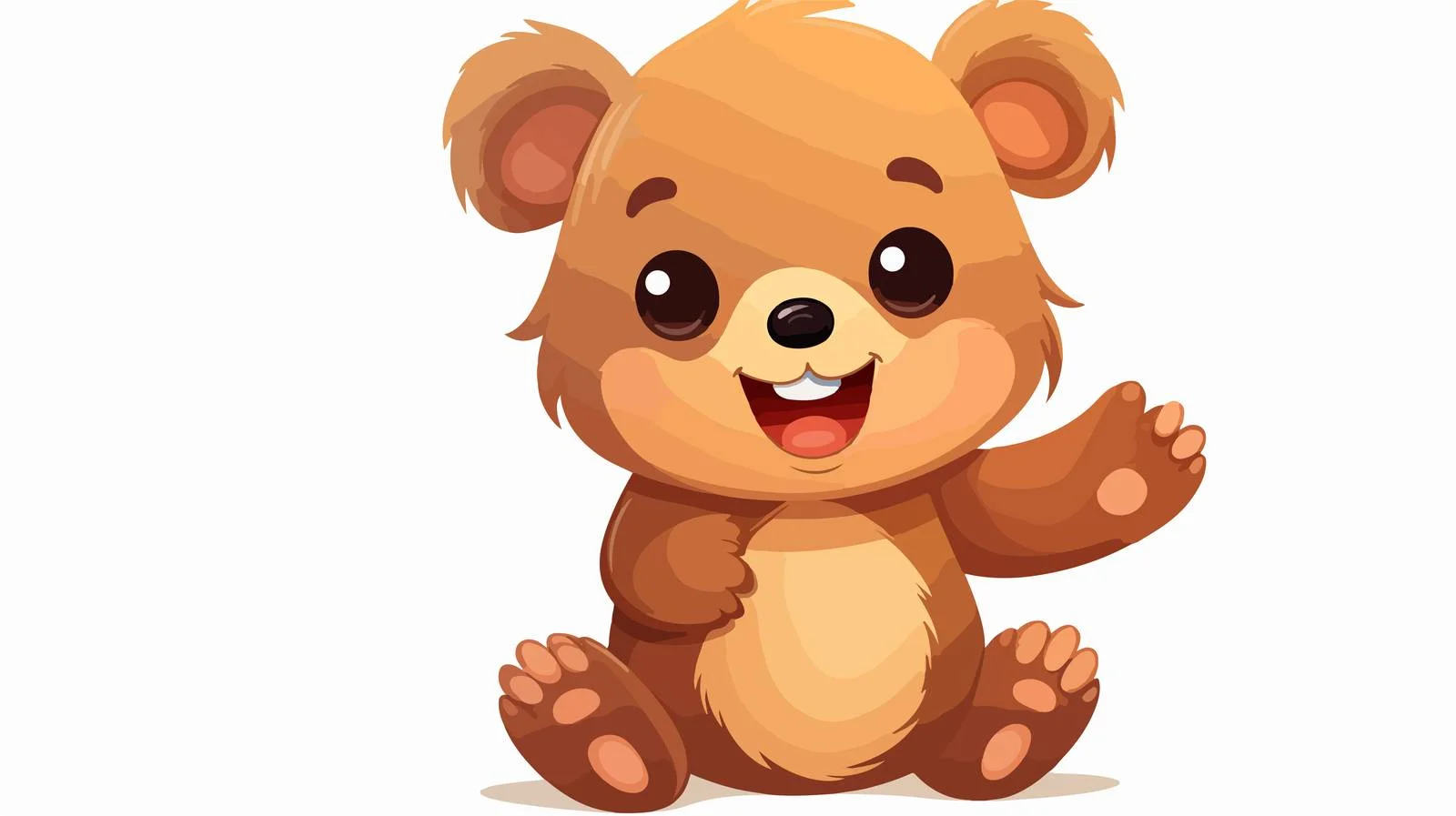 Happy Bear Cartoon Waving Hand — free download from Dotvec