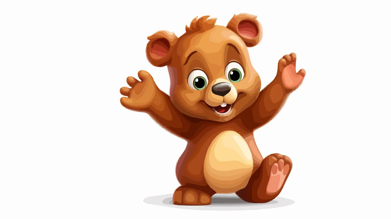 Happy Bear Cartoon Waving Hand — free download from Dotvec