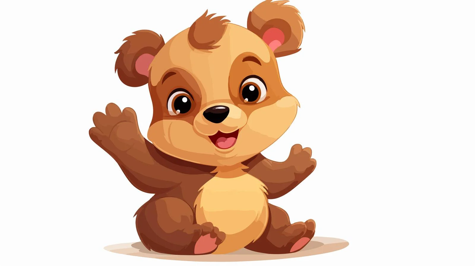 Joyful Bear Cartoon Waving Happily — free download from Dotvec