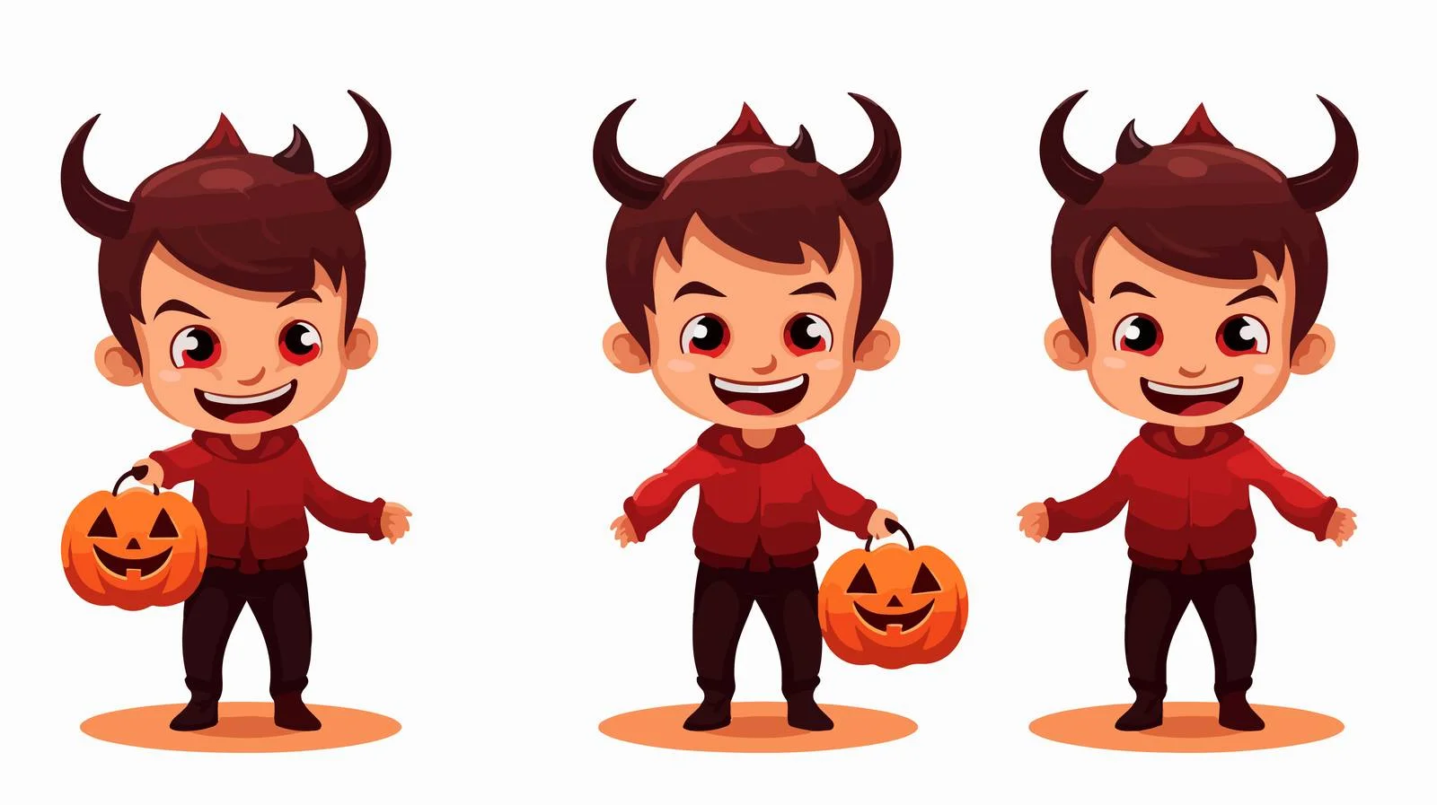 Young Boy in Devil Costume Celebrating Halloween — free download from Dotvec