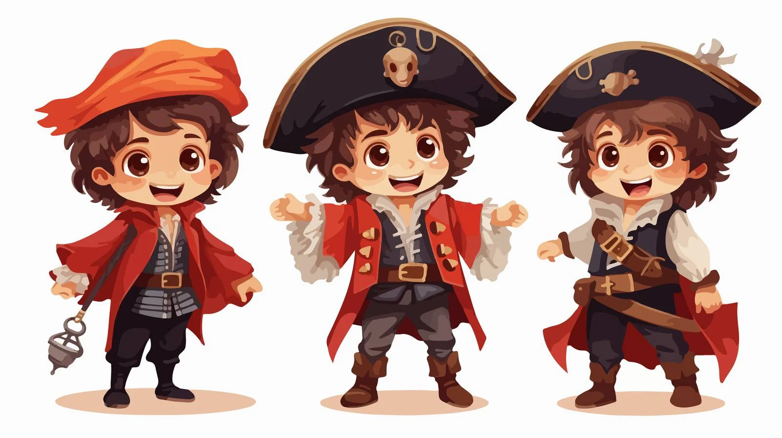 Young boy in pirate Halloween costume – free irate image from Dotvec