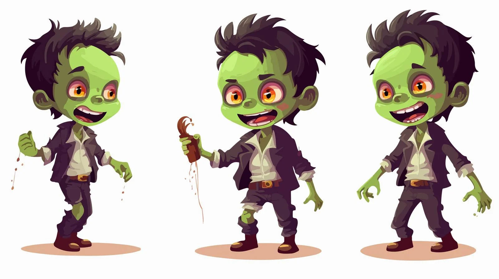 Cheerful Boy in Zombie Costume at Halloween — free download from Dotvec