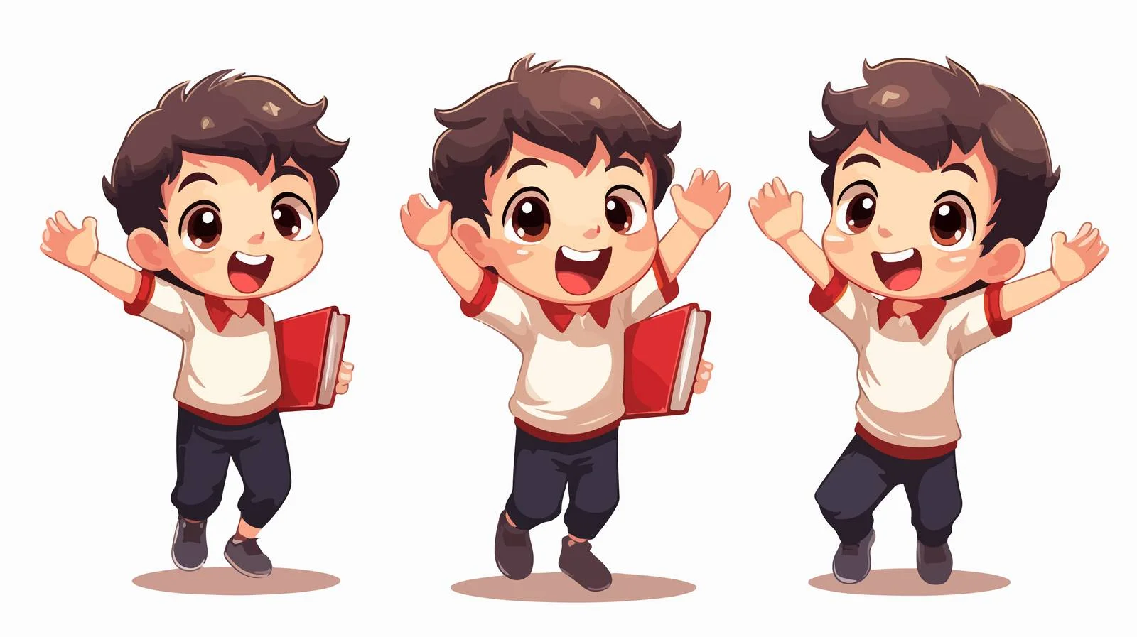 Excited boy celebrates good grades — free download from Dotvec