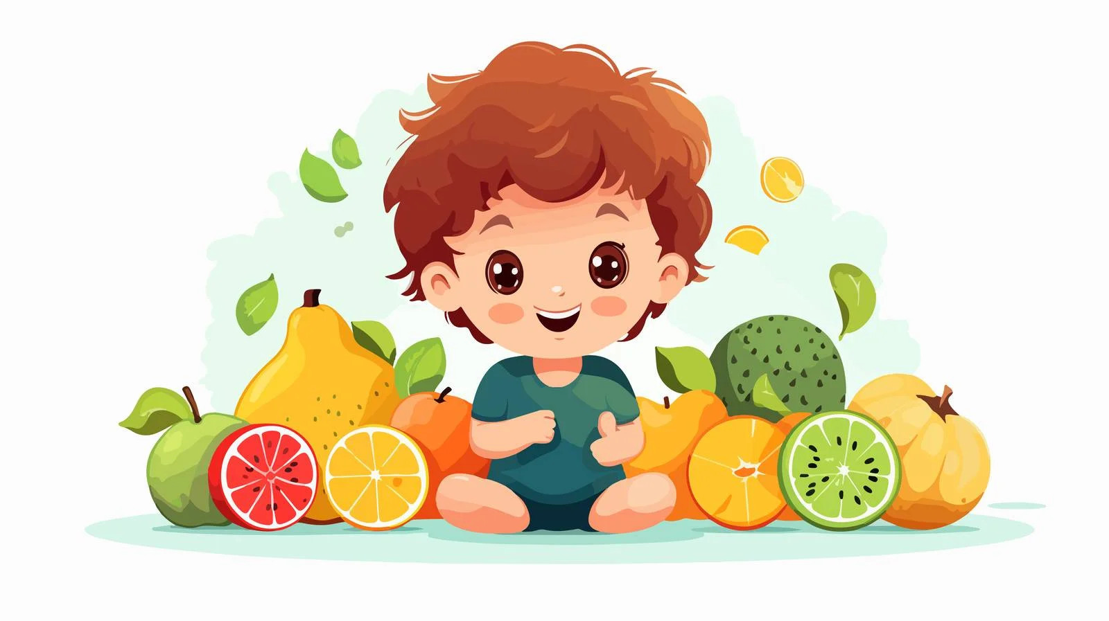 Young Boy with Fruit and Vitamin Card — free download from Dotvec