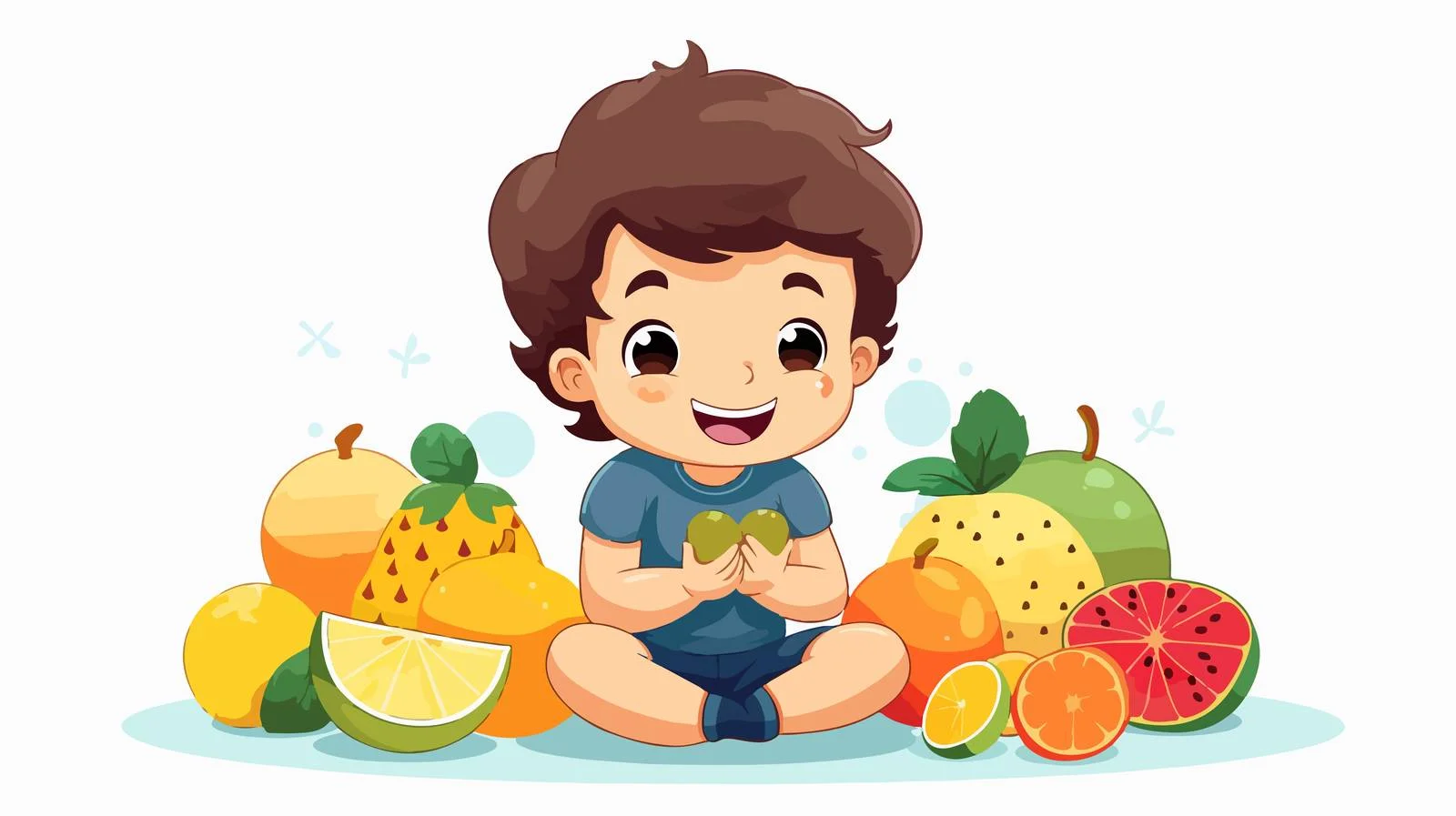 Child with Fruit and Vitamin Card — free download from Dotvec