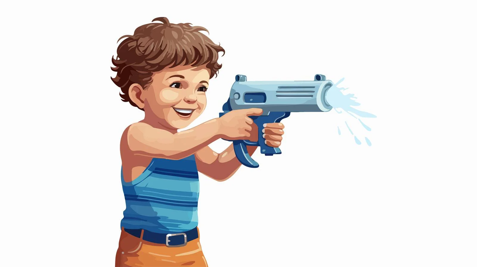 Joyful Little Boy with Water Gun — free download from Dotvec