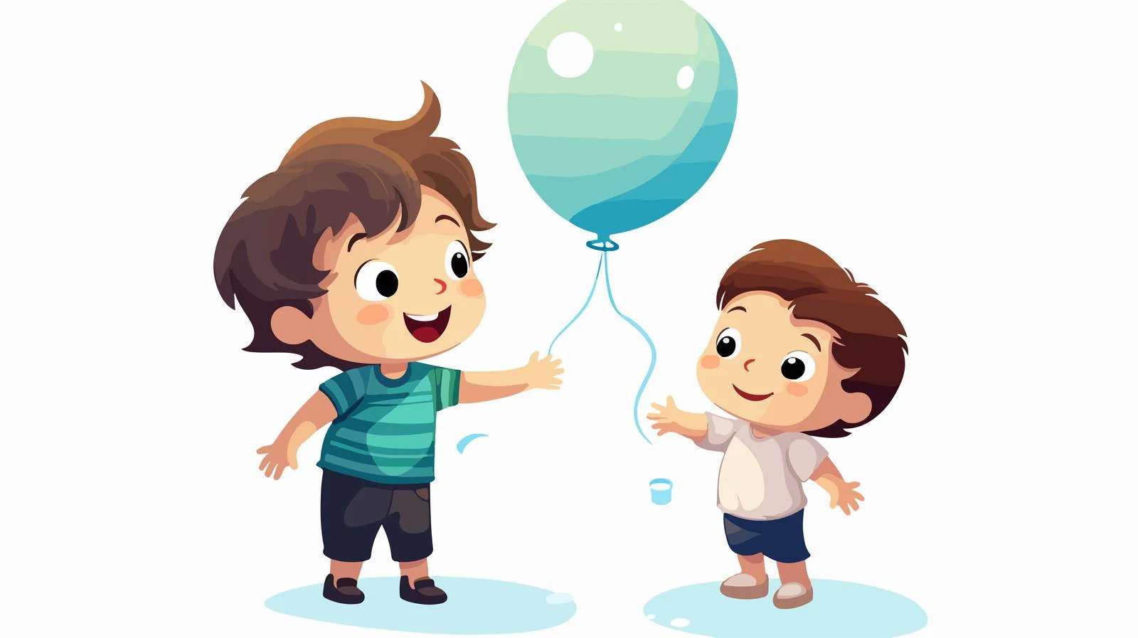 Cherubic Siblings Sharing Balloon Play — free download from Dotvec