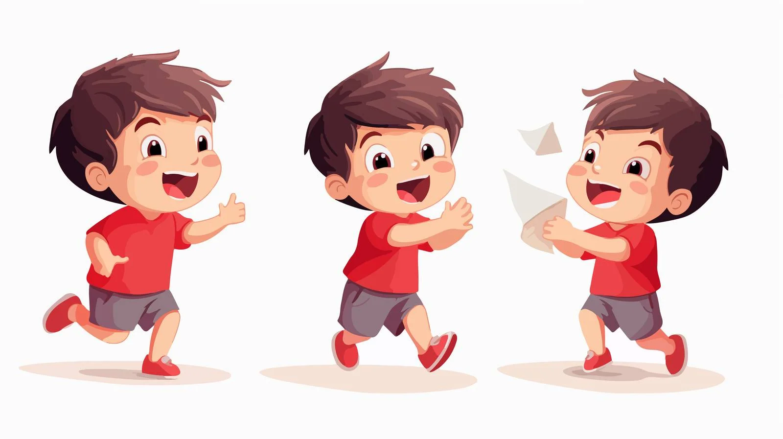Joyful Child Playing with Paper Plane — free download from Dotvec