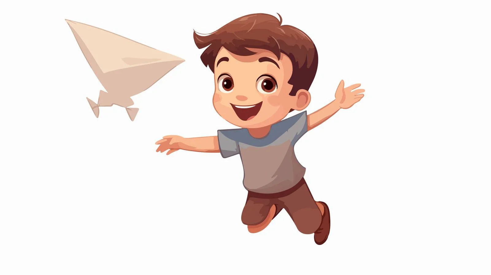 Joyful Child Playing with Paper Plane — free download from Dotvec