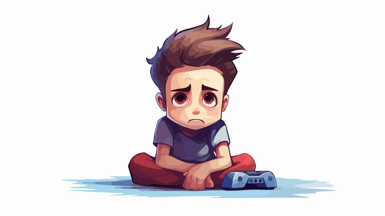 Young Boy Playing Video Game Emotionally — free download from Dotvec