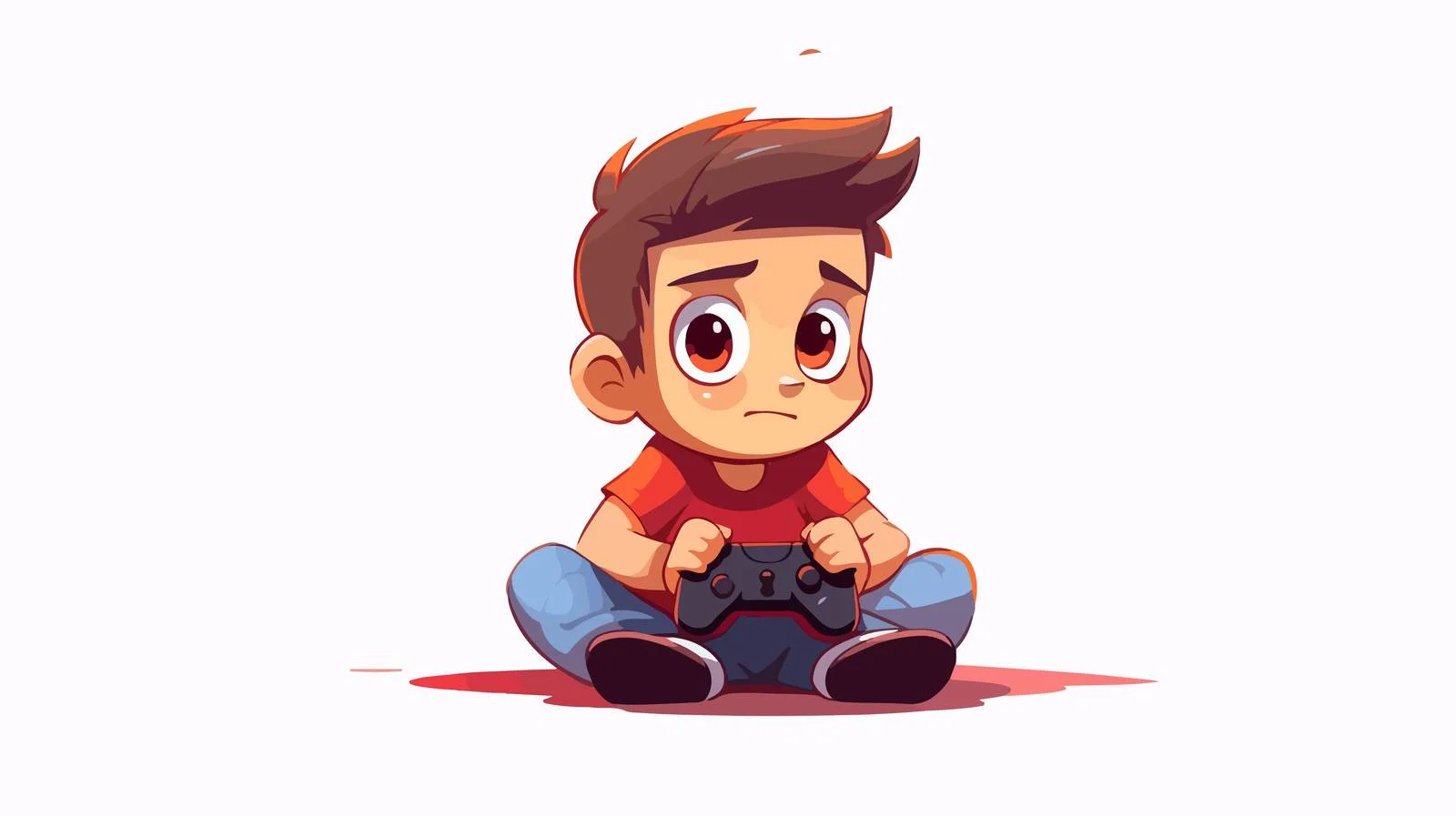 Young Boy Gaming Emotionally Cartoonish Illustration — free download from Dotvec