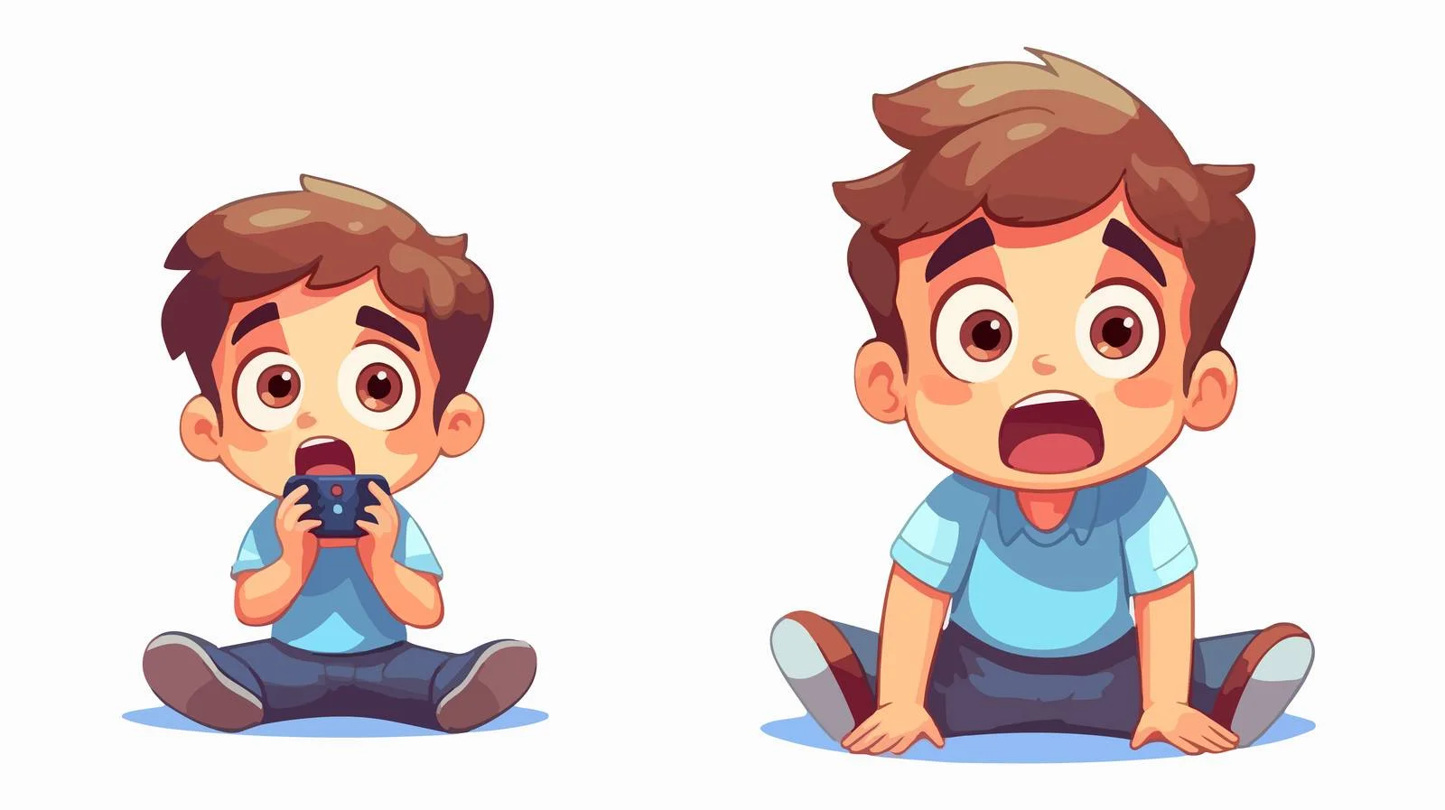 Young Boy Playing Video Game Emotionally — free download from Dotvec