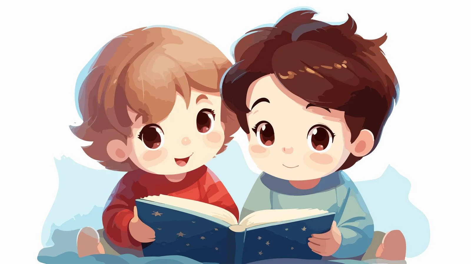 Young Siblings Reading Together — free download from Dotvec