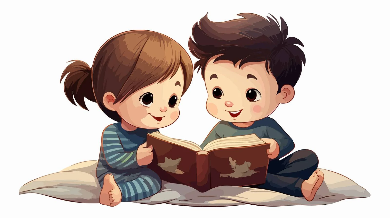 Siblings Reading Together — free download from Dotvec