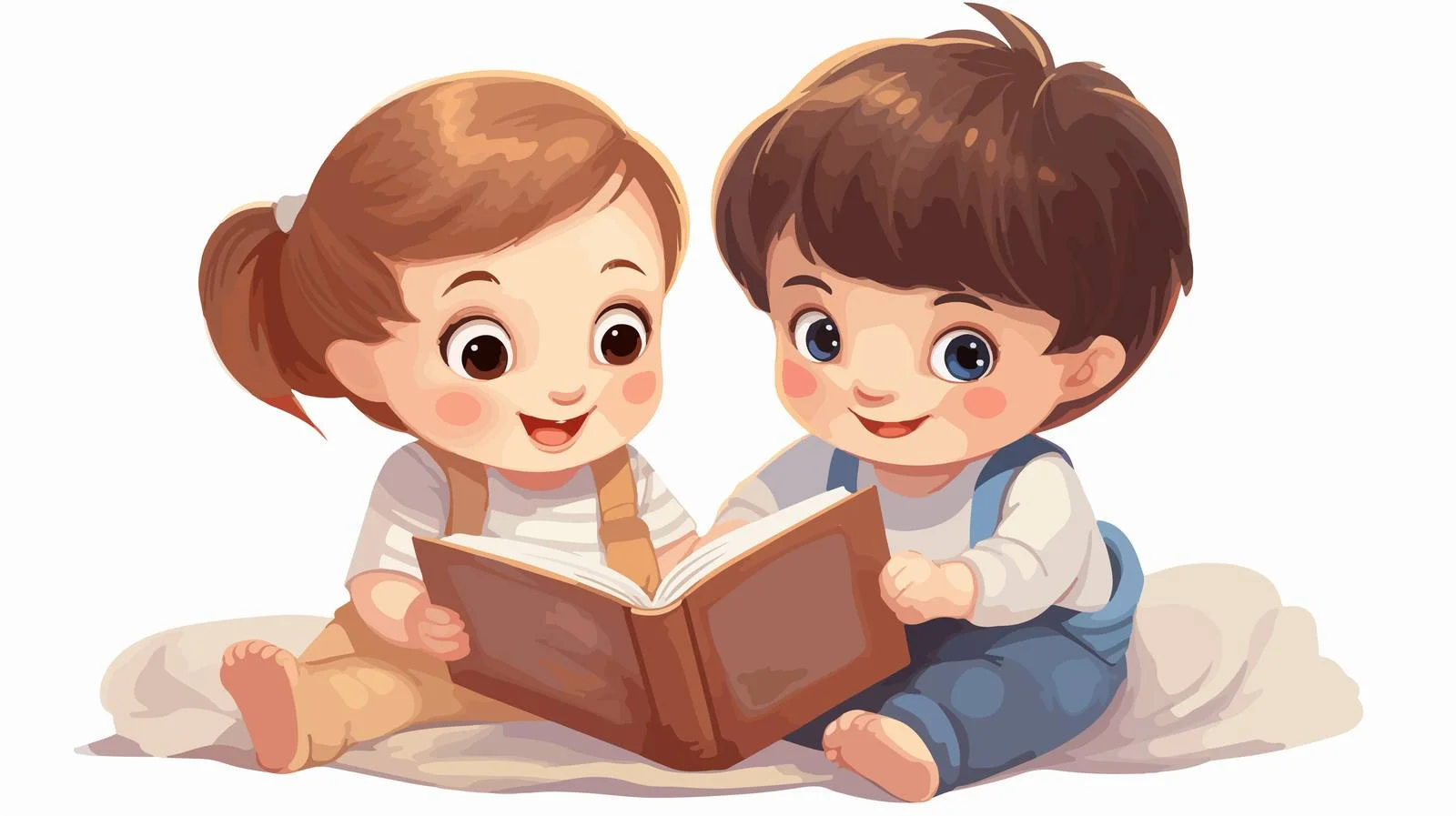 Adorable Sibling Reading Time — free download from Dotvec