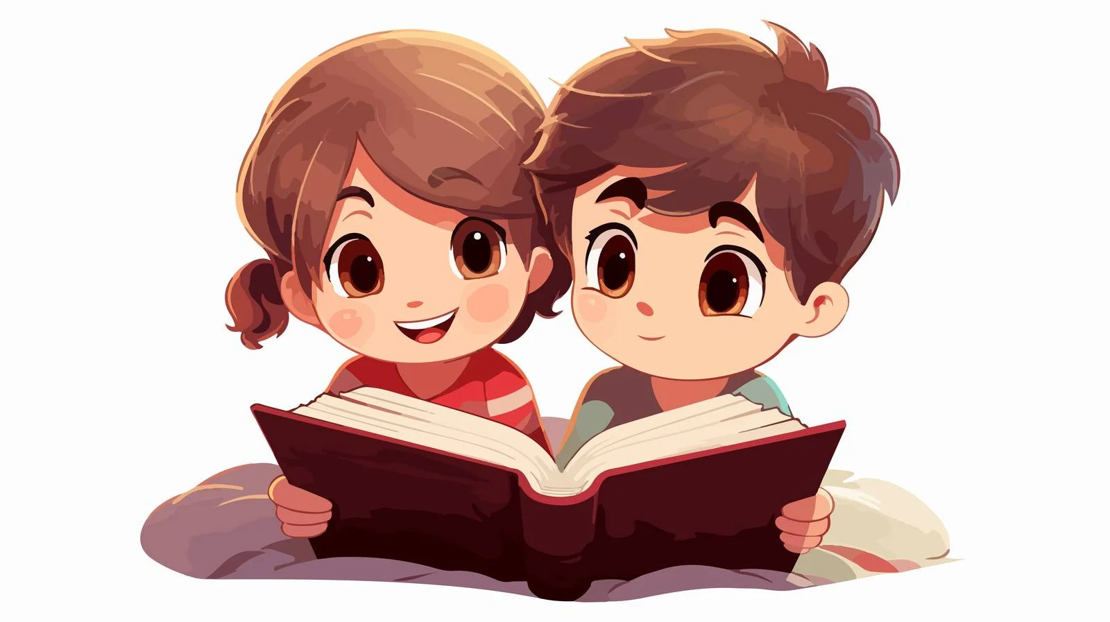 Adorable Kids Reading Together — free download from Dotvec