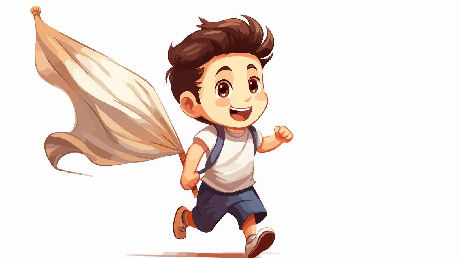 Young Boy with Flag Cartoon Vector — free download from Dotvec