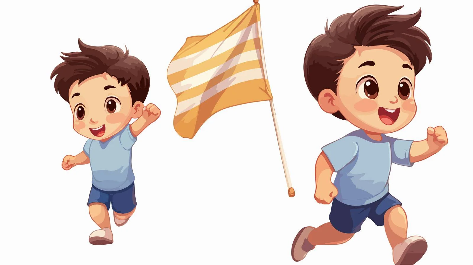 Cheerful Boy with Flag Cartoon Vector — free download from Dotvec