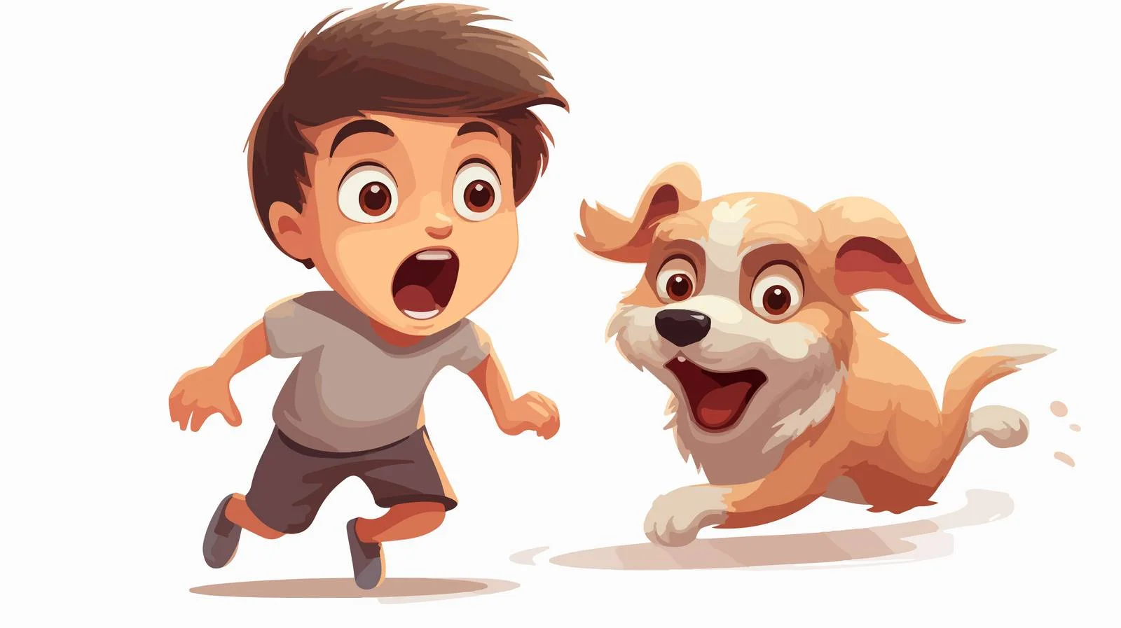 Boy Scared, Chased by Dog Car — free download from Dotvec