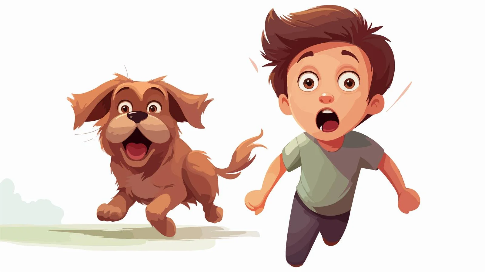 Scared Boy Chased by Dog Car — free download from Dotvec