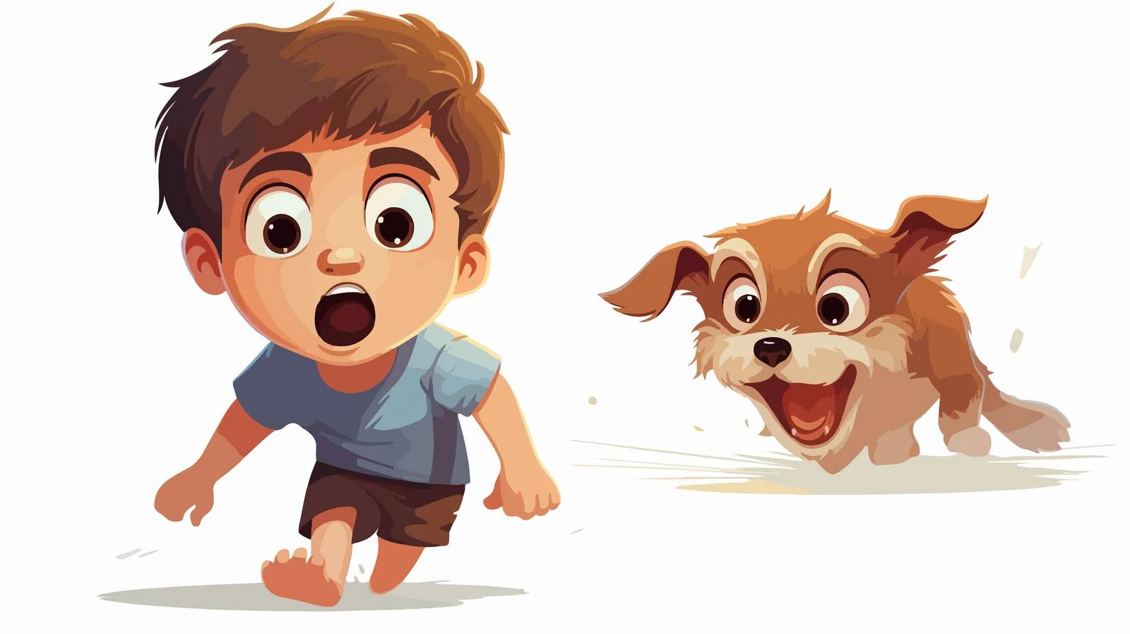 Young Boy Fleeing from Aggressive Dog — free download from Dotvec