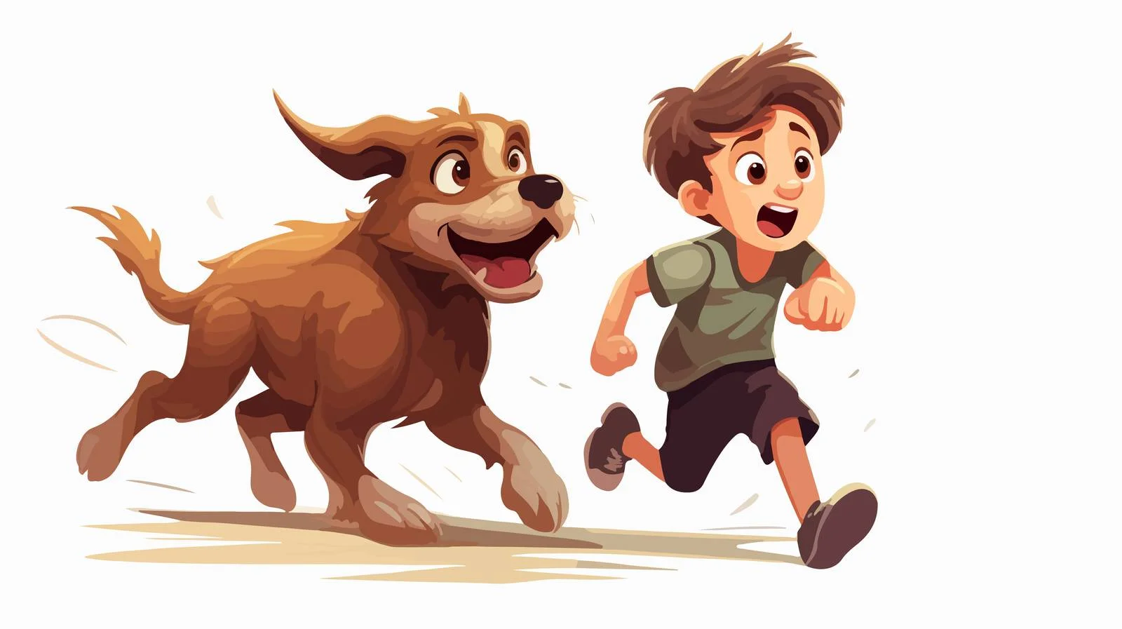 Scared Boy Chased by Dog-Car — free download from Dotvec