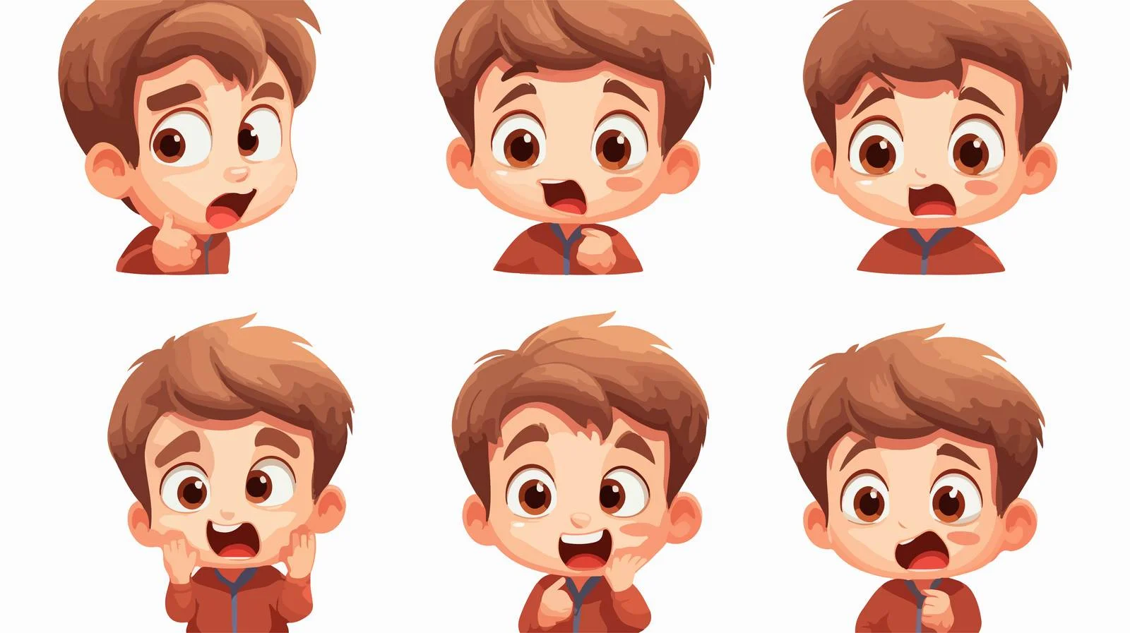 Adorable Young Boy Zip Mouth Expression — free download from Dotvec