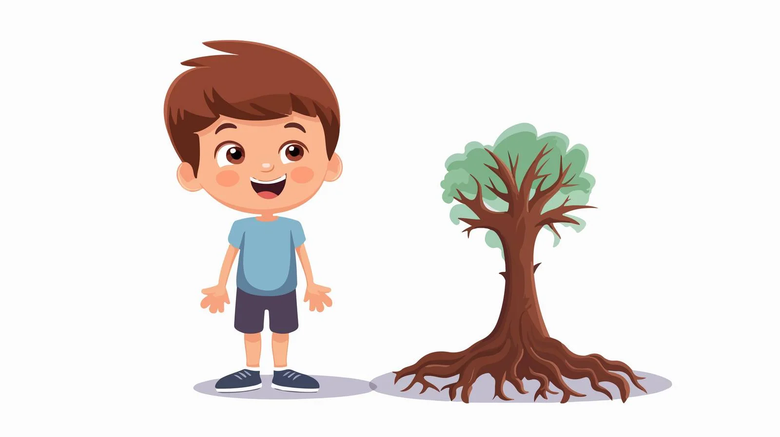 Adorable boy with root character cartoon — free download from Dotvec