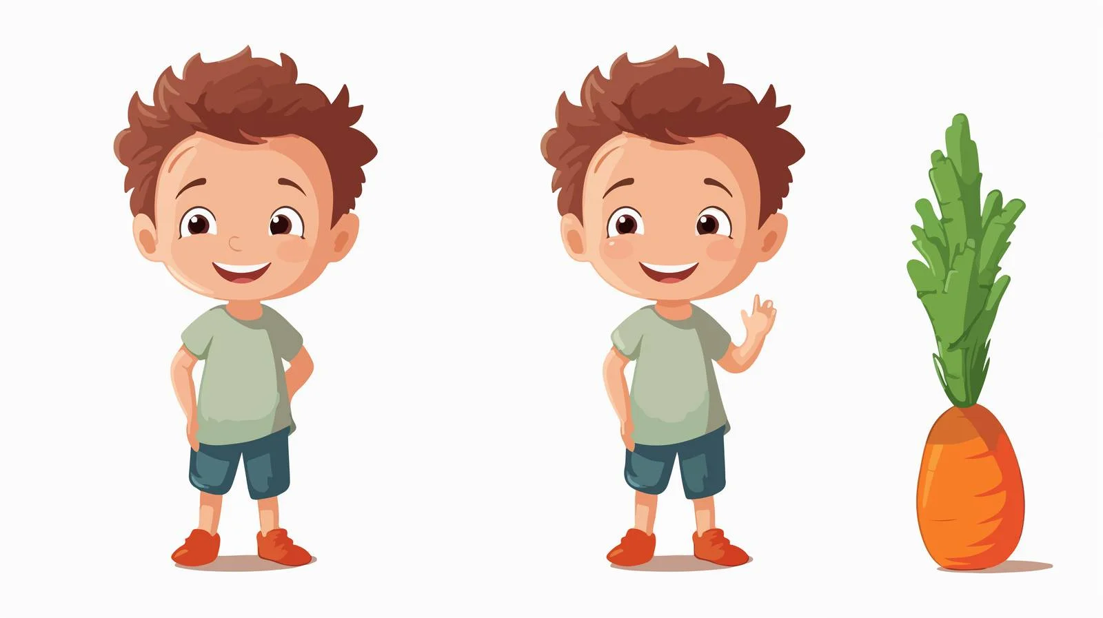 Adorable Boy with Carrot Cartoon — free download from Dotvec
