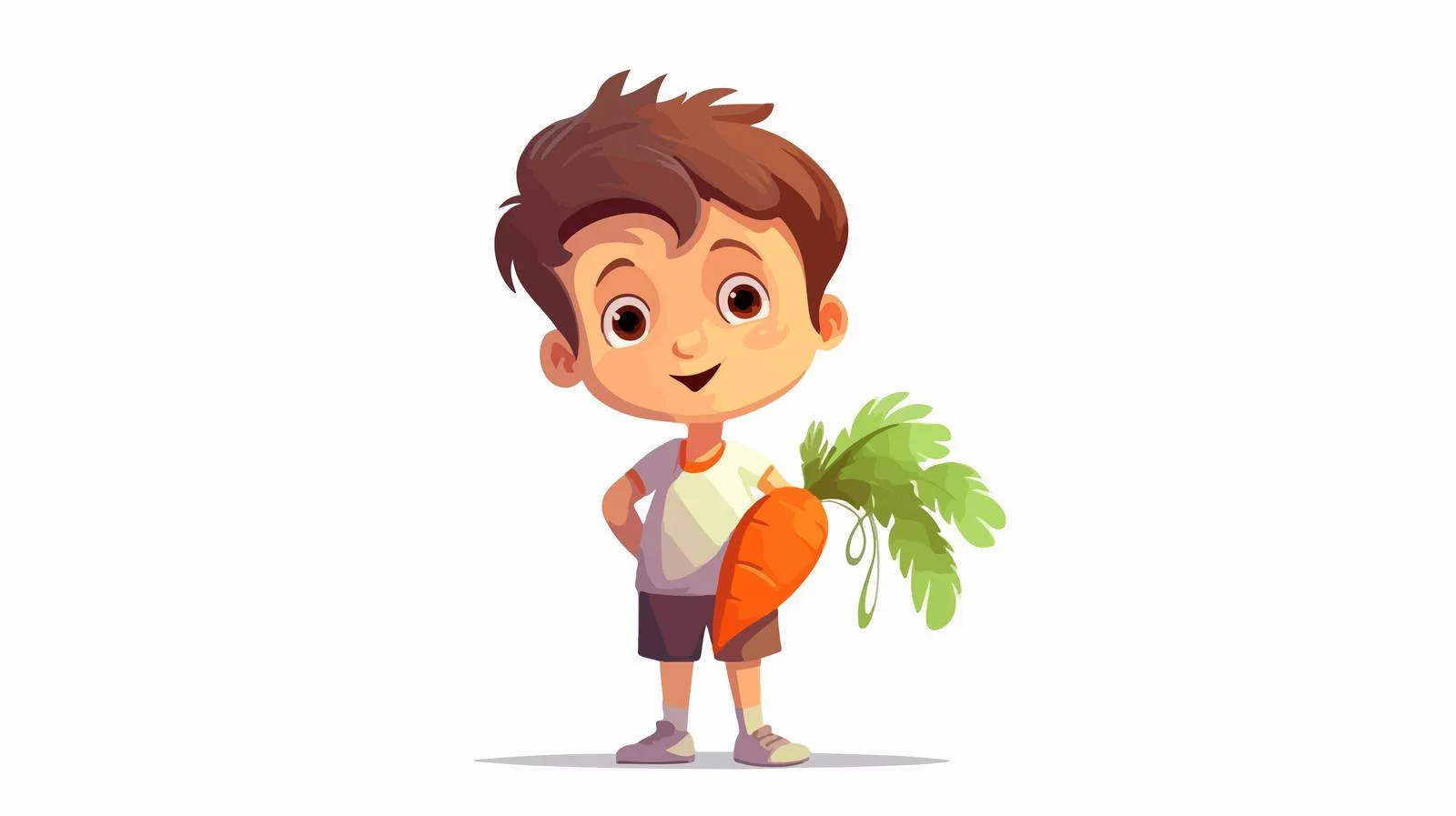 Adorable Boy with Carrot Cartoon Character — free download from Dotvec