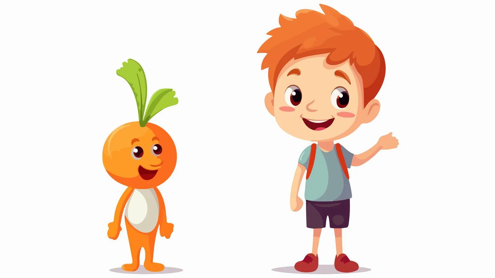 Adorable Boy with Carrot Cartoon — free download from Dotvec