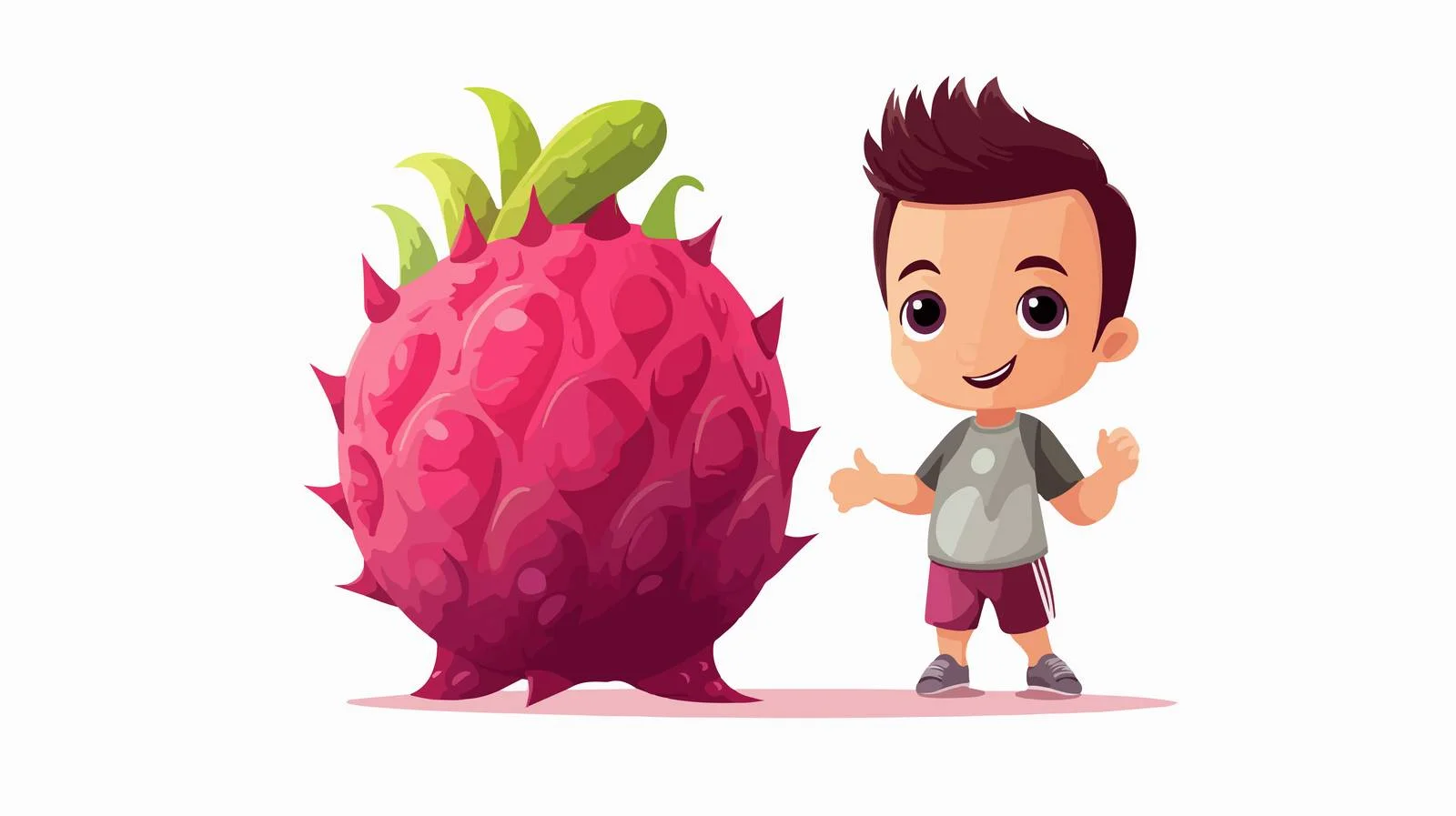 Adorable Boy with Dragon Fruit Character — free download from Dotvec