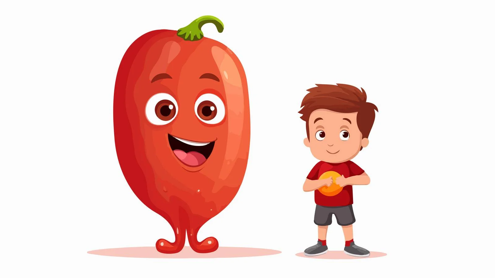 Young Boy with Paprika Cartoon — free download from Dotvec