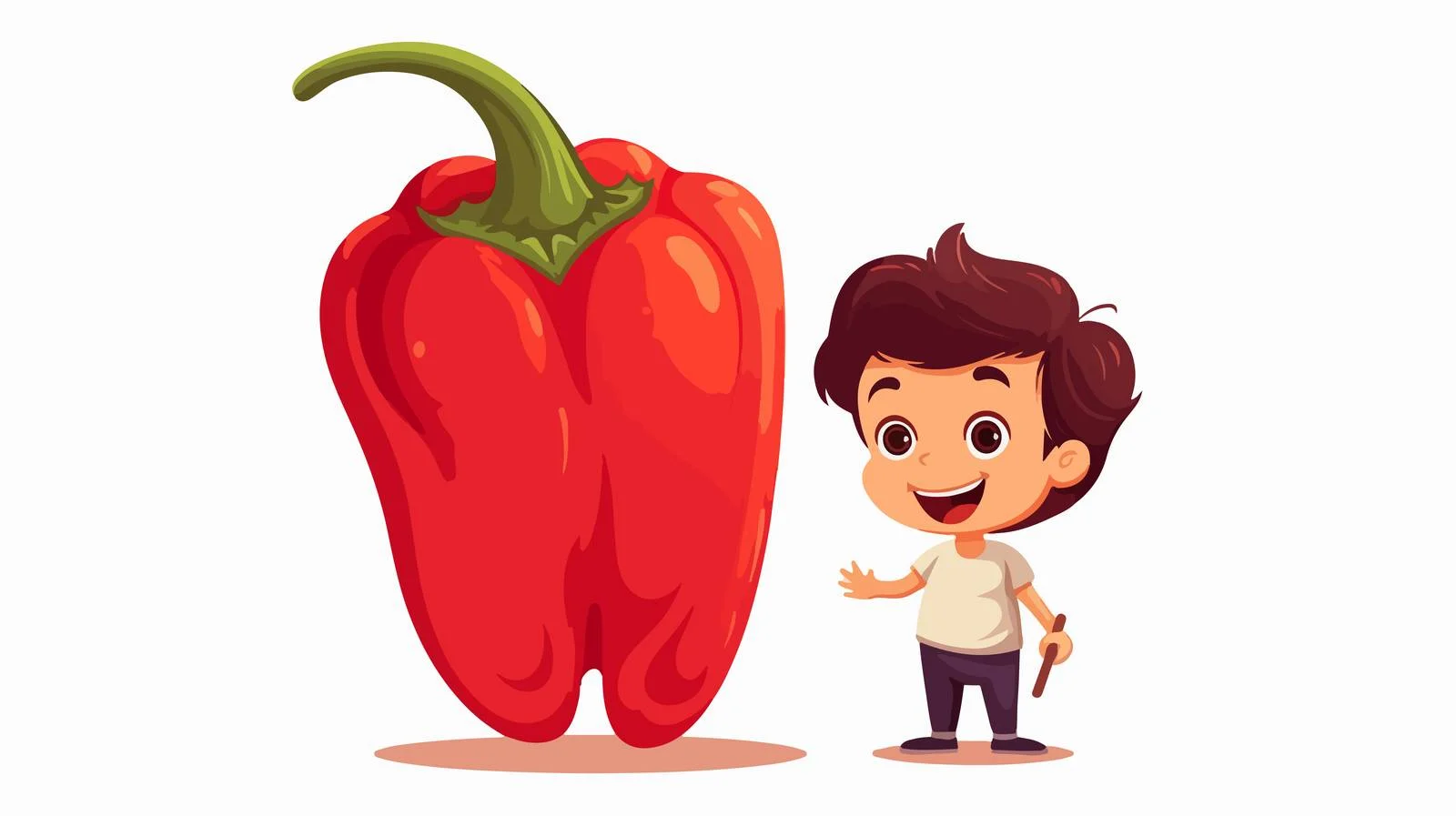 Adorable Boy with Paprika Cartoon Character — free download from Dotvec