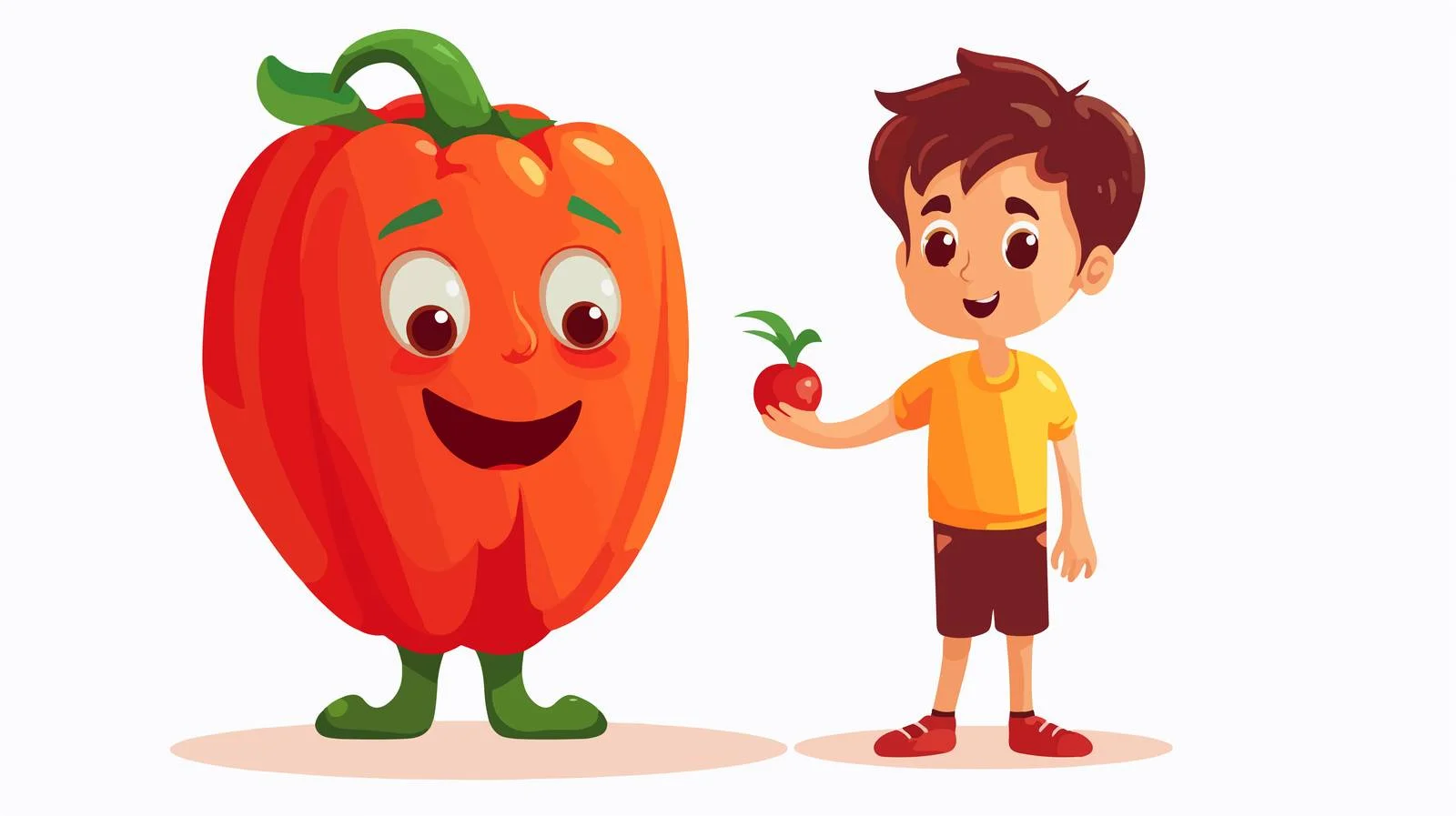Adorable Boy with Paprika Cartoon — free download from Dotvec