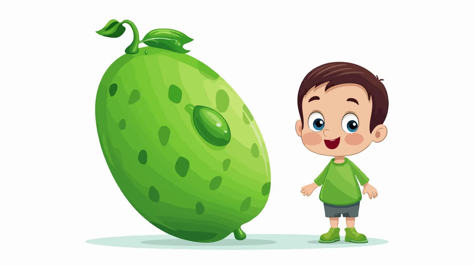 Adorable Boy with Pea Character Cartoon — free download from Dotvec