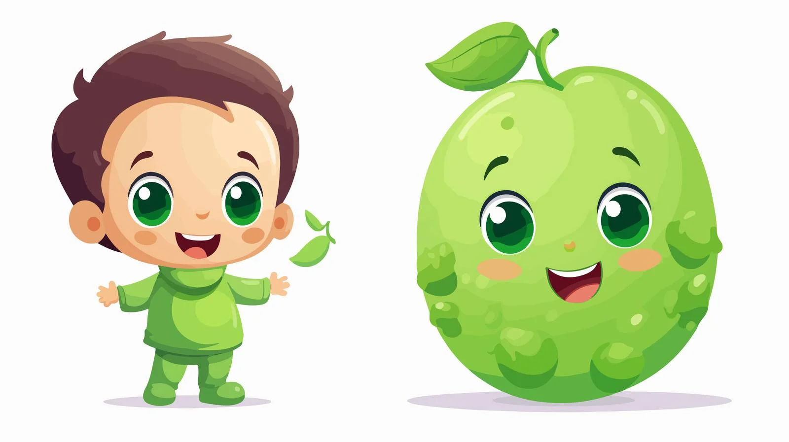 Boy with Pea Cartoon Character — free download from Dotvec