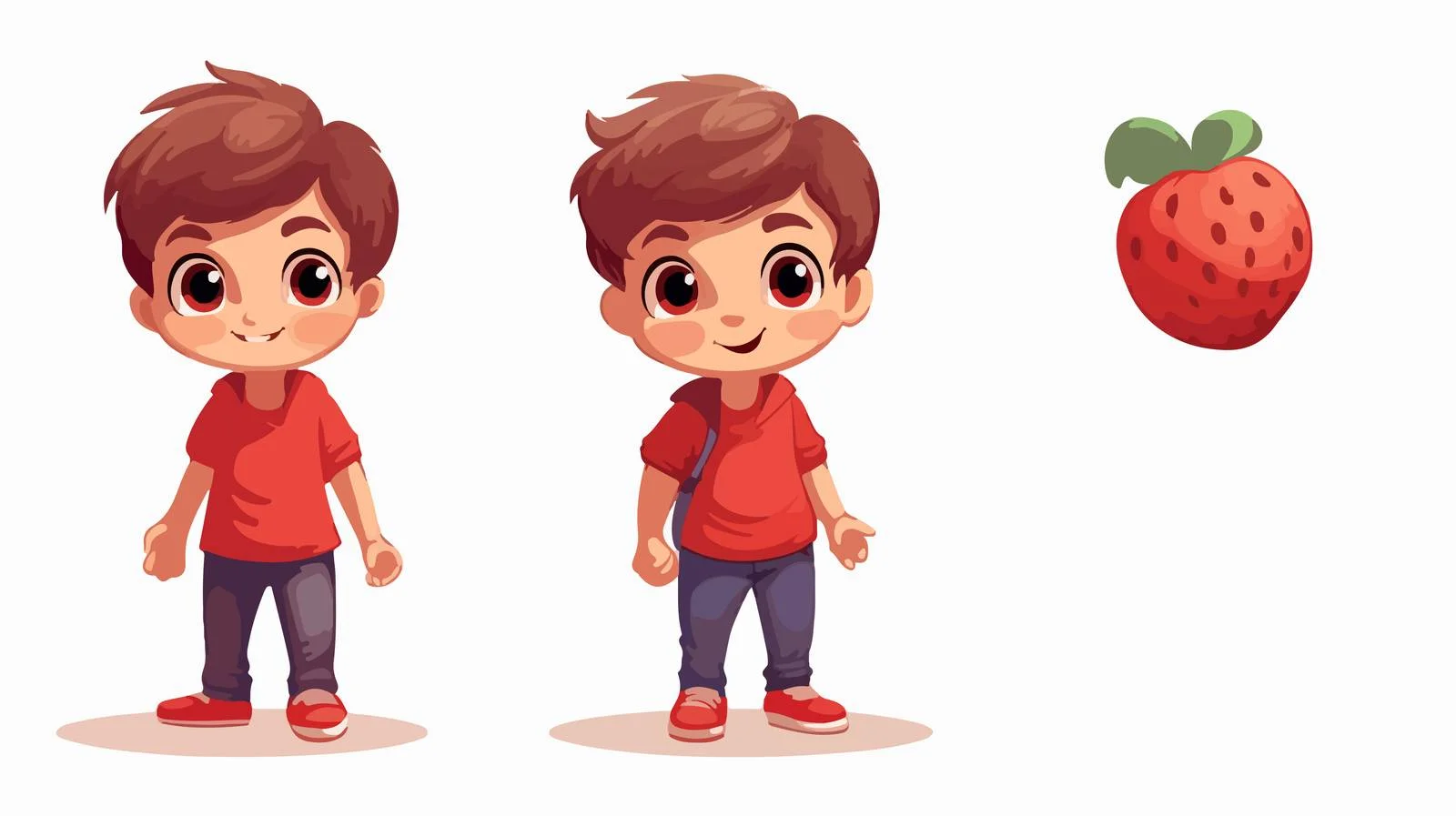 Adorable Boy with Strawberry Car — free download from Dotvec