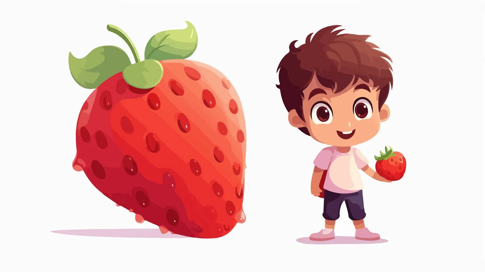 Adorable Boy with Strawberry Car — free download from Dotvec