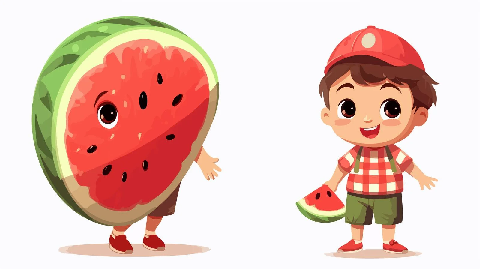 Adorable Boy with Watermelon Car — free download from Dotvec