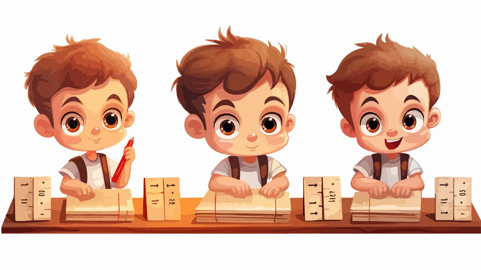 Young Boy Studying Math Cartoon — free download from Dotvec